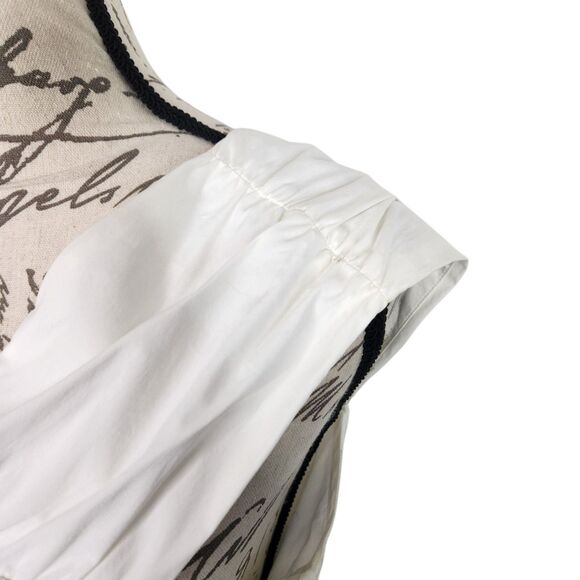 TANYA TAYLOR Top Womens 8 White Sleeveless Cutout Wrap Shirt Tie Office Siren - Picture 6 of 12